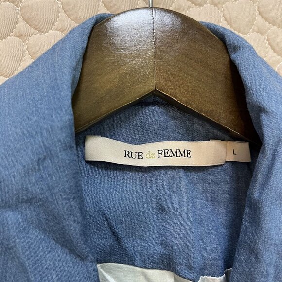 NWOT Rue De Femme Womens Blue Jacket Meduim Lightweight Work Casual Sz L - Picture 8 of 12